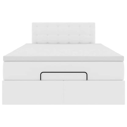Ottoman bed met matras 120x190 cm kunstleer wit