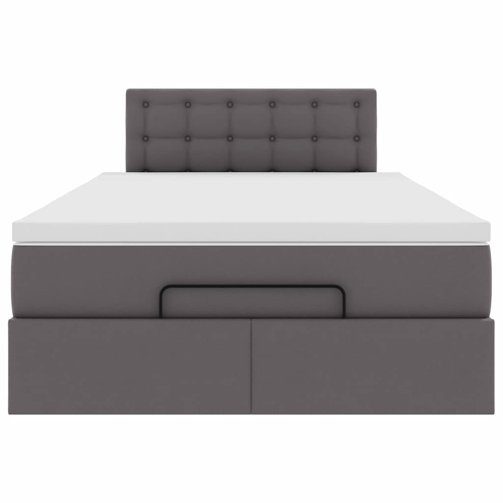 Ottoman bed met matras 120x190 cm kunstleer grijs