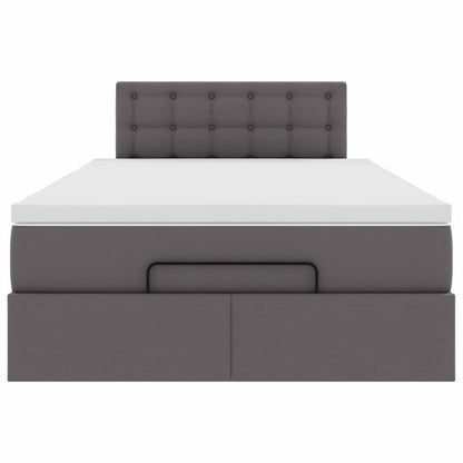 Ottoman bed met matras 120x190 cm kunstleer grijs