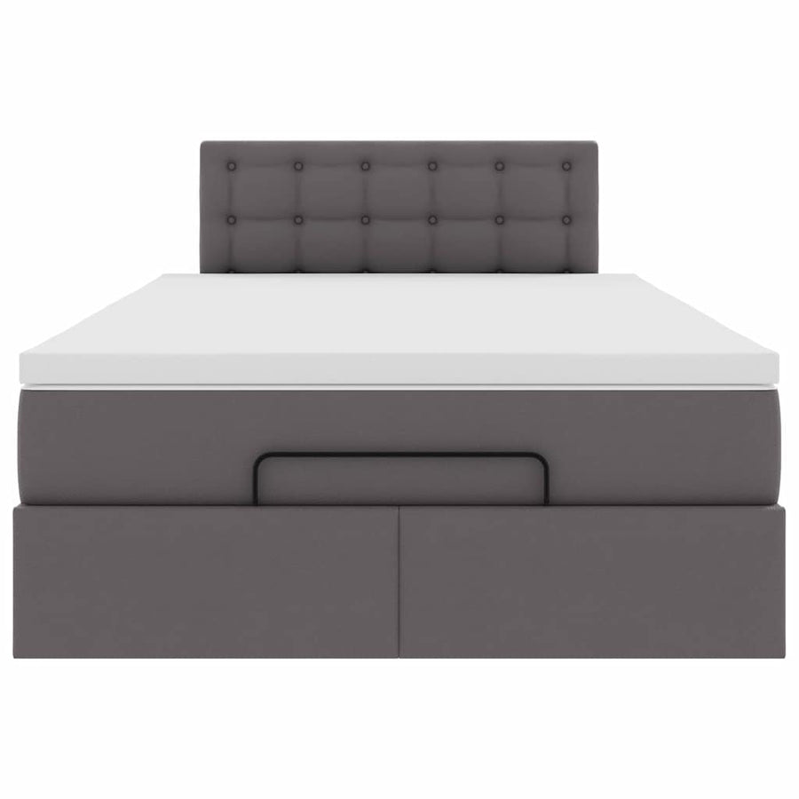 Ottoman bed met matras 120x190 cm kunstleer grijs