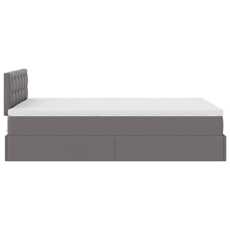 Ottoman bed met matras 120x190 cm kunstleer grijs