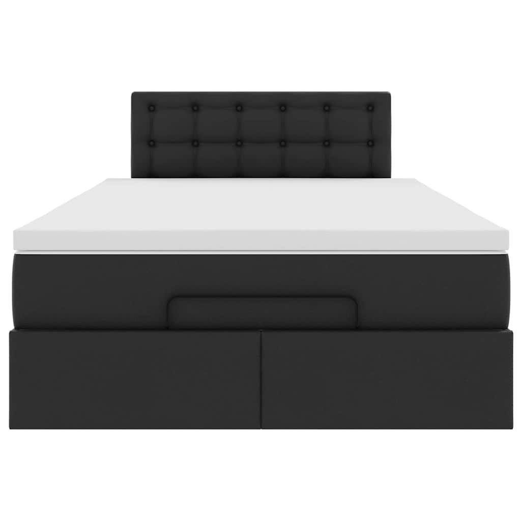Ottoman bed met matras 120x200cm kunstleer zwart