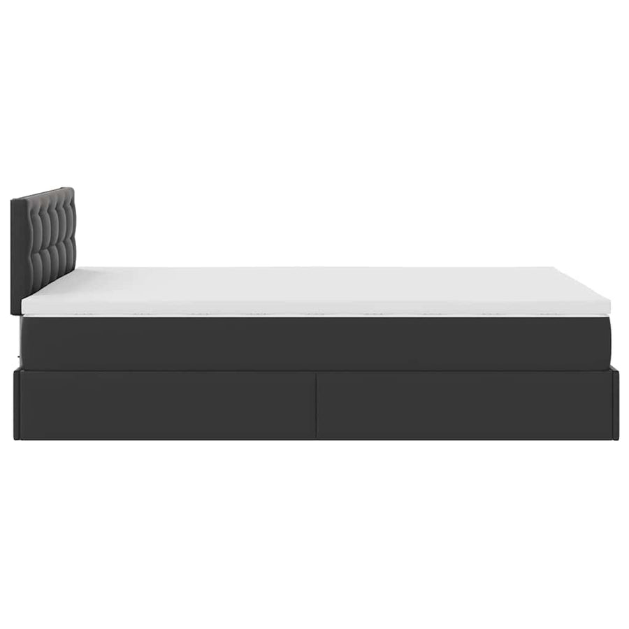 Ottoman bed met matras 120x200cm kunstleer zwart