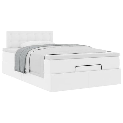 Ottoman bed met matras 120x200cm kunstleer wit