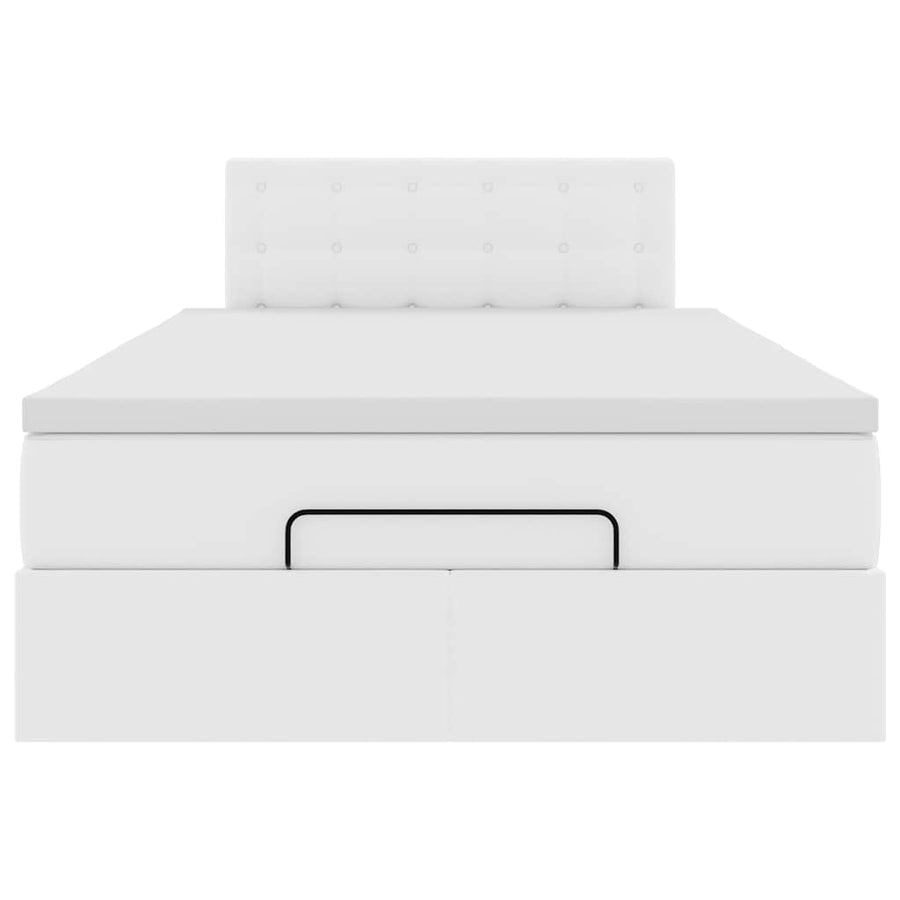 Ottoman bed met matras 120x200cm kunstleer wit