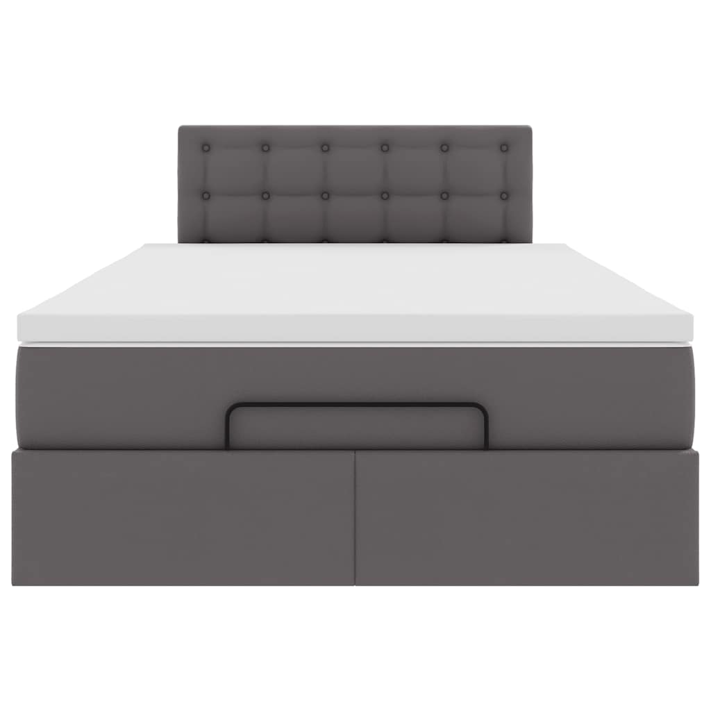 Ottoman bed met matras 120x200cm kunstleer grijs
