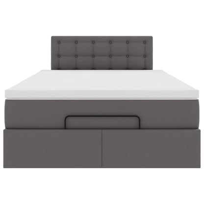 Ottoman bed met matras 120x200cm kunstleer grijs