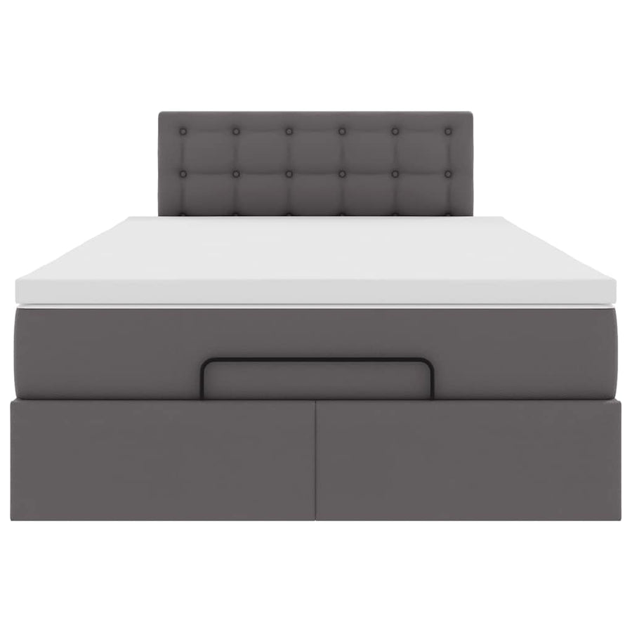 Ottoman bed met matras 120x200cm kunstleer grijs