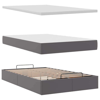 Ottoman bed met matras 120x200cm kunstleer grijs