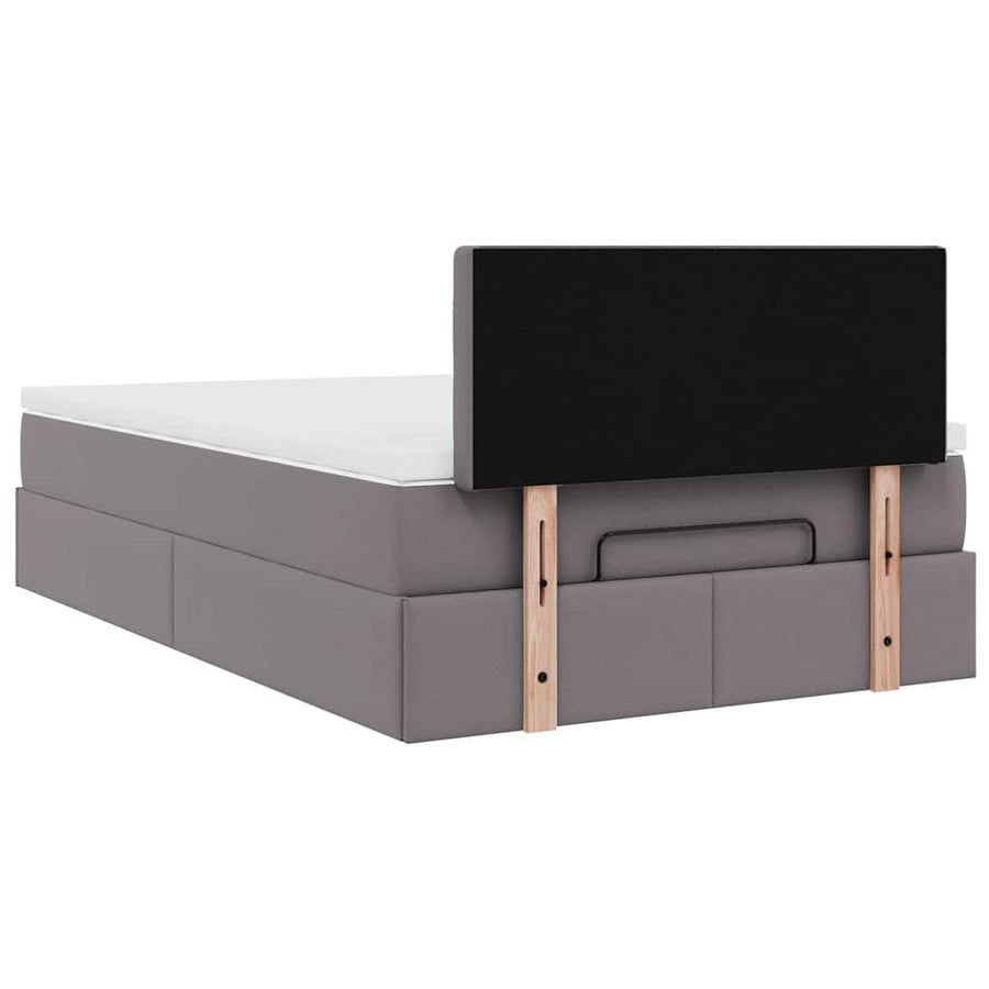 Ottoman bed met matras 120x200cm kunstleer grijs