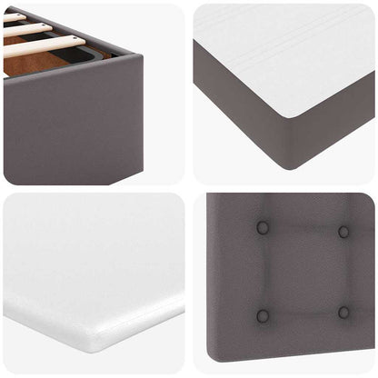 Ottoman bed met matras 120x200cm kunstleer grijs