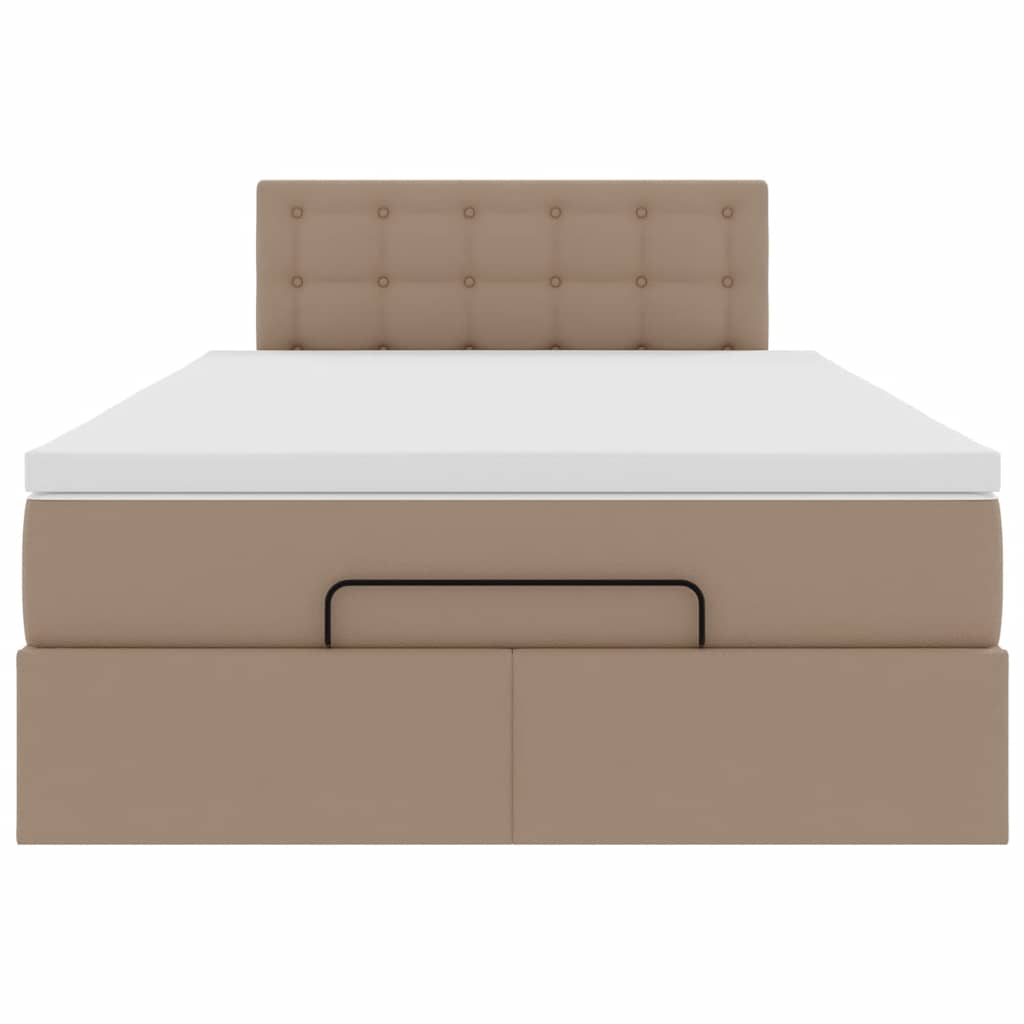 Ottoman bed met matras 120x200cm kunstleer cappuccinokleurig