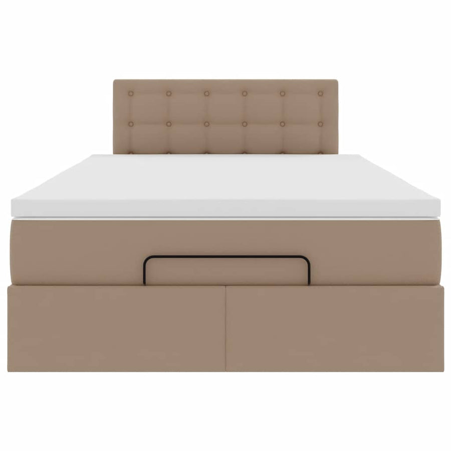 Ottoman bed met matras 120x200cm kunstleer cappuccinokleurig