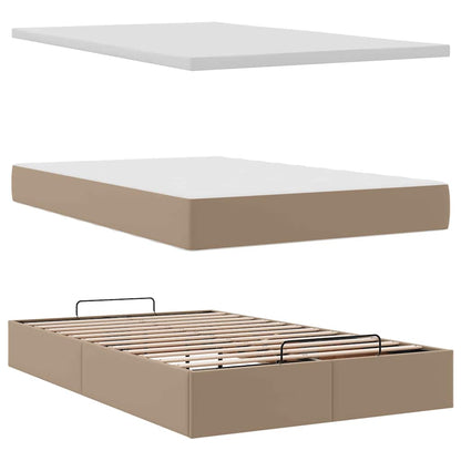 Ottoman bed met matras 120x200cm kunstleer cappuccinokleurig