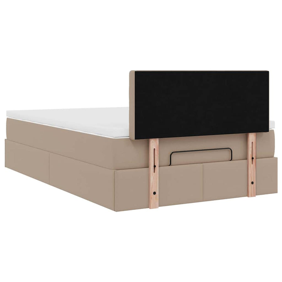 Ottoman bed met matras 120x200cm kunstleer cappuccinokleurig