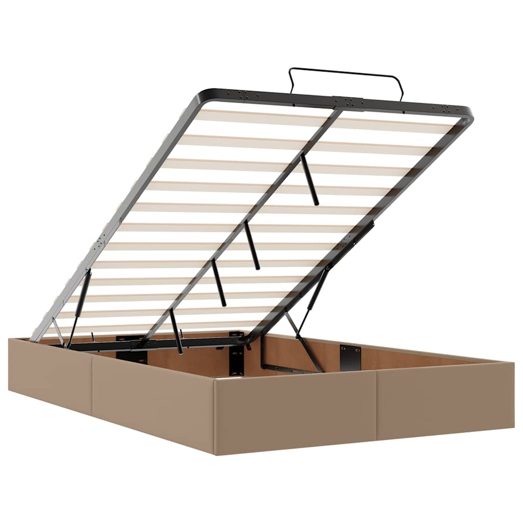 Ottoman bed met matras 120x200cm kunstleer cappuccinokleurig