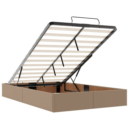 Ottoman bed met matras 120x200cm kunstleer cappuccinokleurig