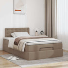 Ottoman bed with mattress 120x200cm faux leather cappuccino coloured