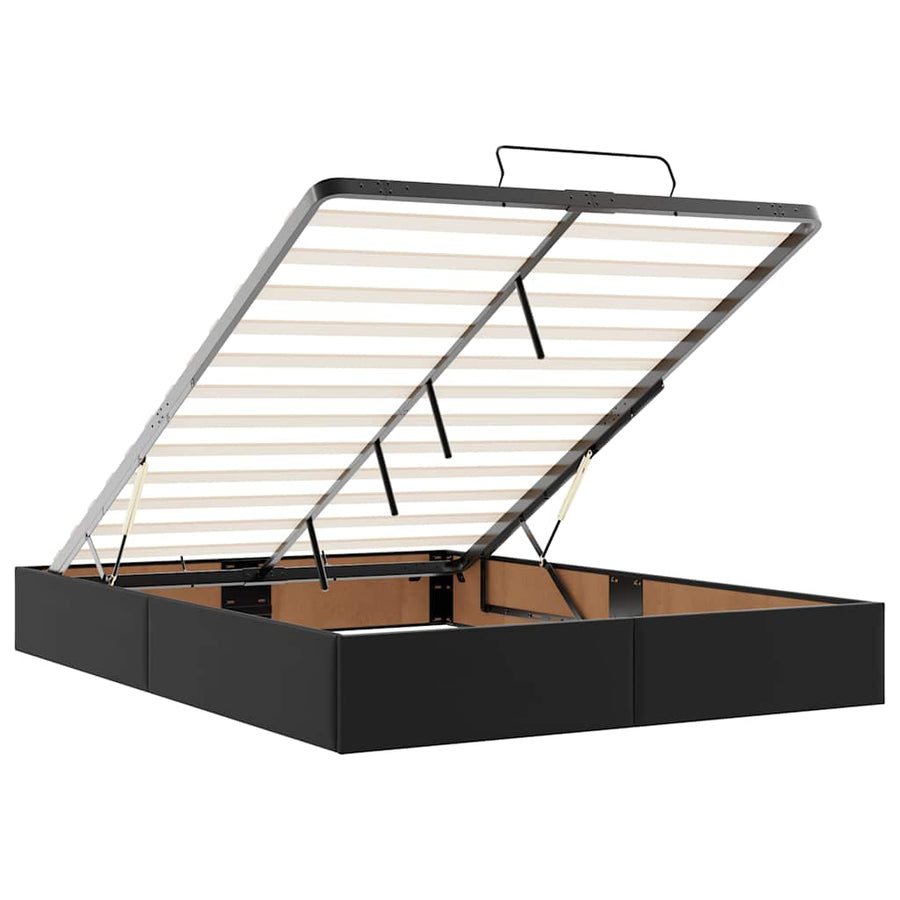 Ottoman bed met matras 140x190cm kunstleer zwart