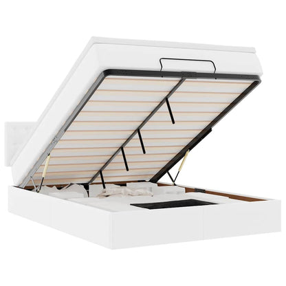 Ottoman bed met matras 140x190cm kunstleer wit