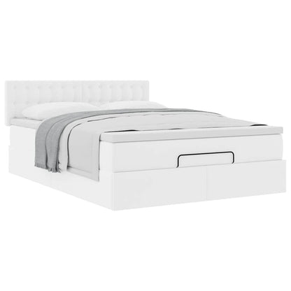 Ottoman bed met matras 140x190cm kunstleer wit
