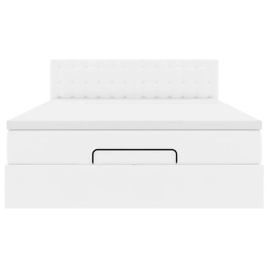 Ottoman bed met matras 140x190cm kunstleer wit