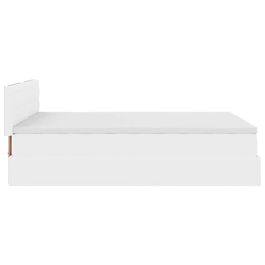 Ottoman bed met matras 140x190cm kunstleer wit