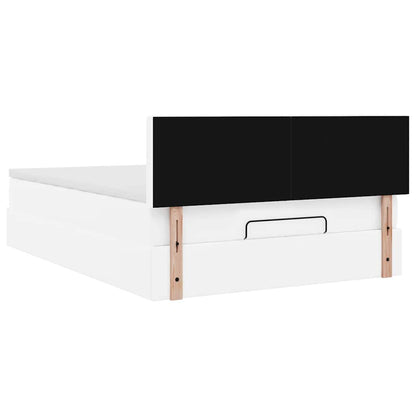 Ottoman bed met matras 140x190cm kunstleer wit