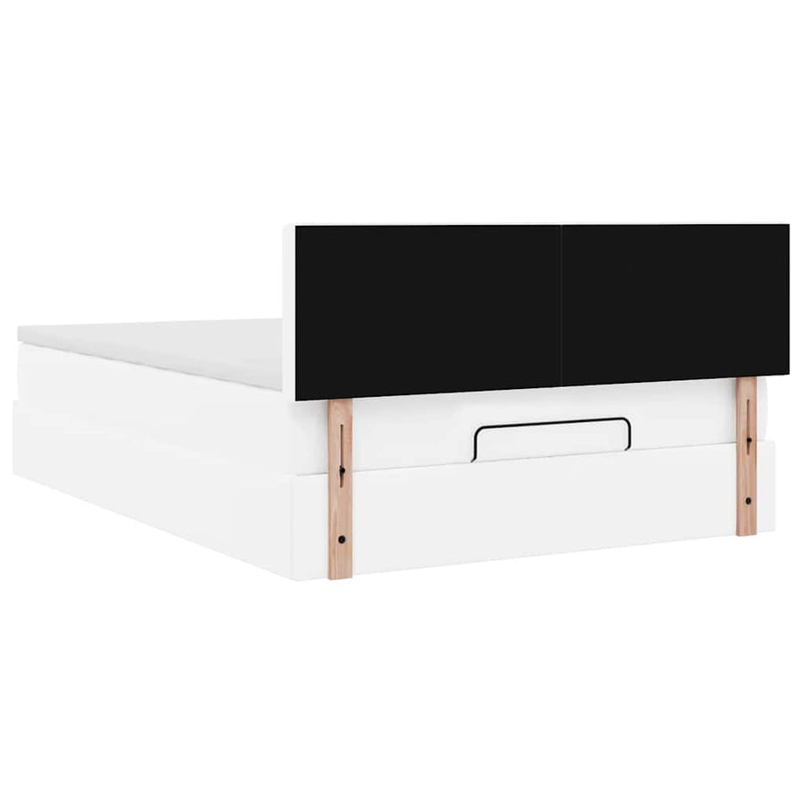 Ottoman bed met matras 140x190cm kunstleer wit