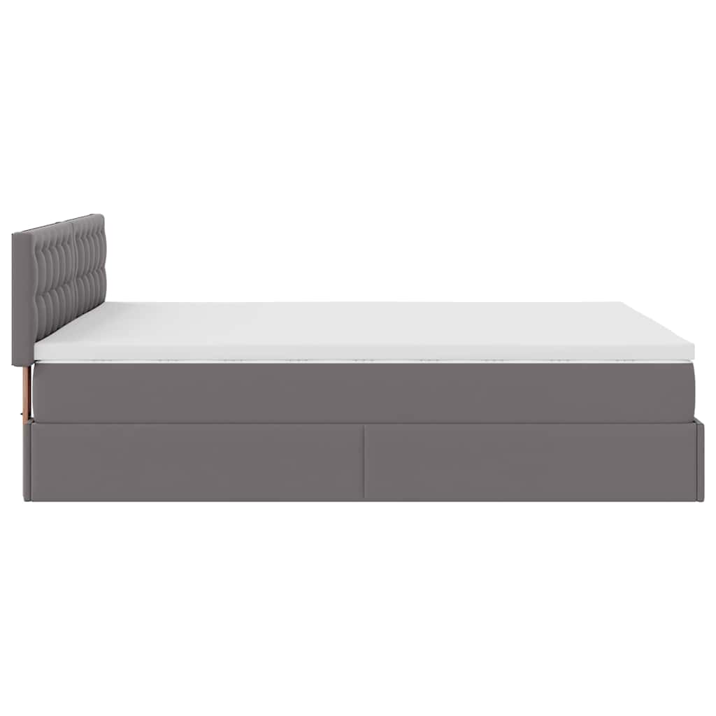 Ottoman bed met matras 140x190cm kunstleer grijs