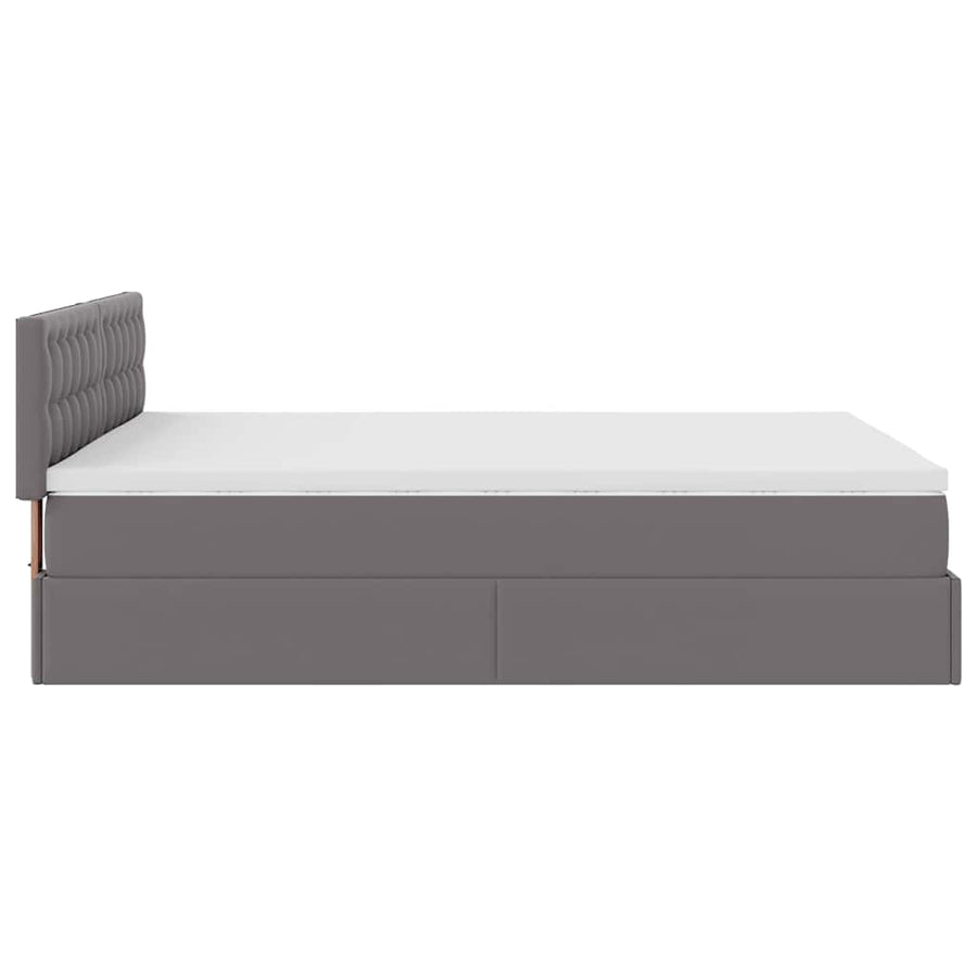 Ottoman bed met matras 140x190cm kunstleer grijs