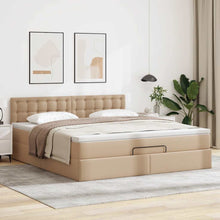 Ottoman bed met matras 140x200cm kunstleer cappuccinokleurig