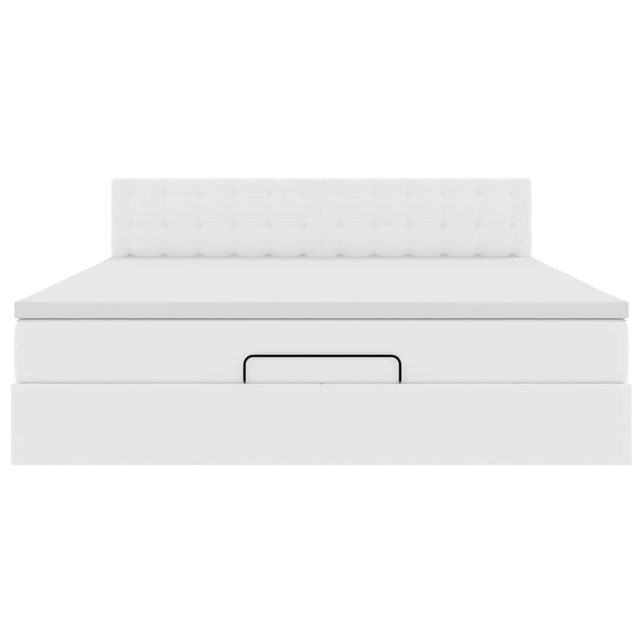 Ottoman bed met matras 160x200cm kunstleer wit