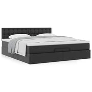 Ottoman bed met matras 180x200 cm zwart