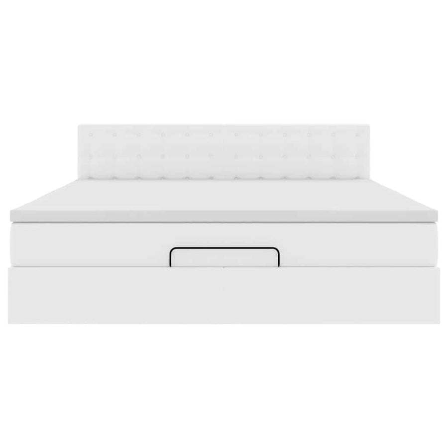 Ottoman bed met matras 180x200cm kunstleer wit
