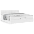 Ottoman bed met matras 180x200cm kunstleer wit