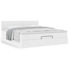 Ottoman bed met matras 180x200 cm wit kunstleer