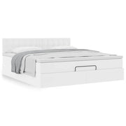 Ottoman bed met matras 180x200 cm wit kunstleer
