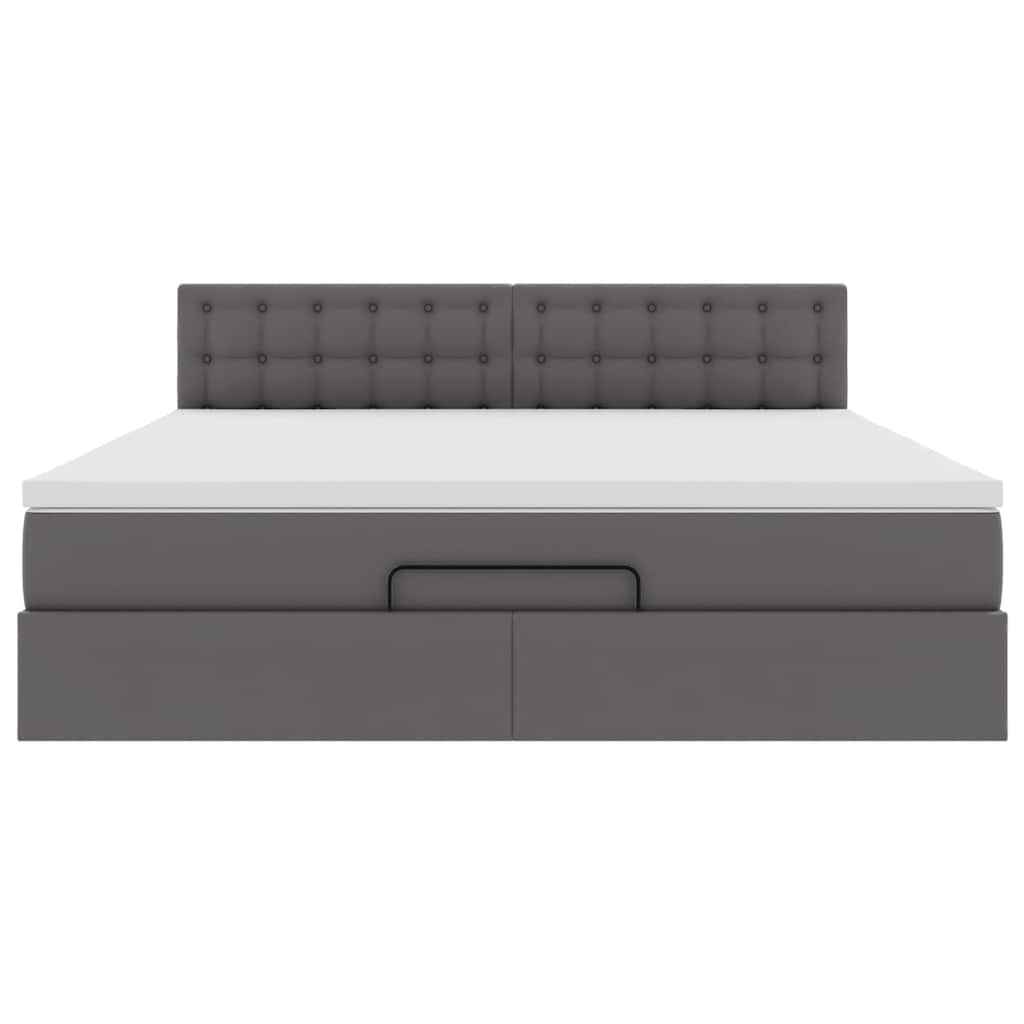 Ottoman bed met matras 180x200cm kunstleer grijs