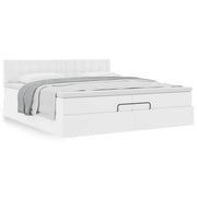 Ottomaans bed 200x200 cm kunstleer wit met opbergruimte