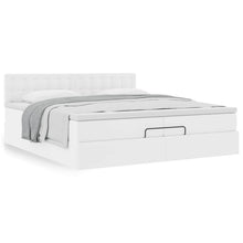 Ottoman bed met matrassen 200x200cm kunstleer wit