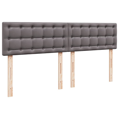 Ottoman bed met matrassen 200x200cm kunstleer grijs
