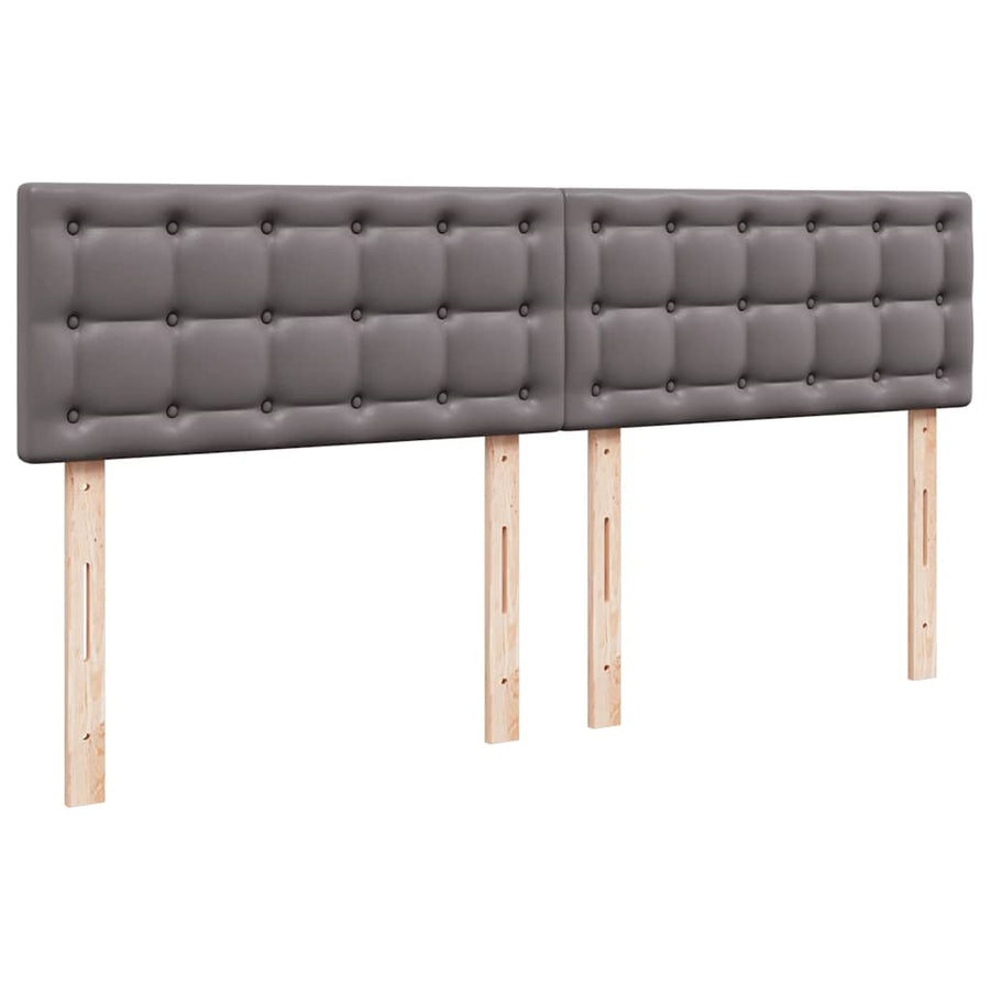 Ottoman bed met matrassen 200x200cm kunstleer grijs