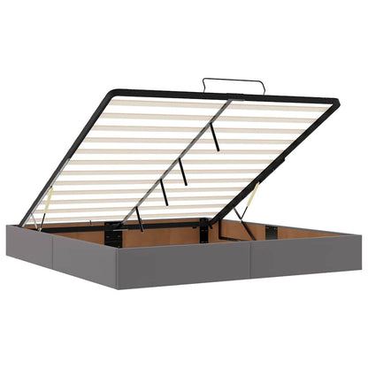 Ottoman bed met matrassen 200x200cm kunstleer grijs