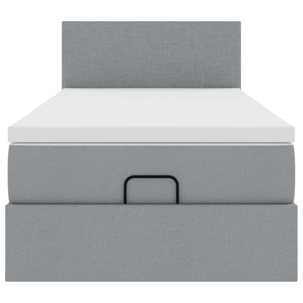 Ottoman bed met matras 80x200cm stof lichtgrijs