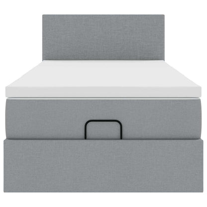 Ottoman bed met matras 80x200cm stof lichtgrijs