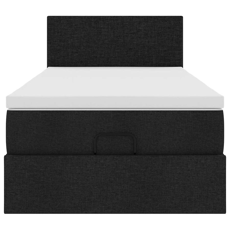 Ottoman bed met matras 80x200cm stof zwart