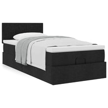 Ottoman bed met matras 80x200cm stof zwart