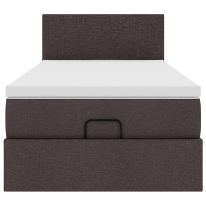 Ottoman bed met matras 80x200cm stof donkerbruin