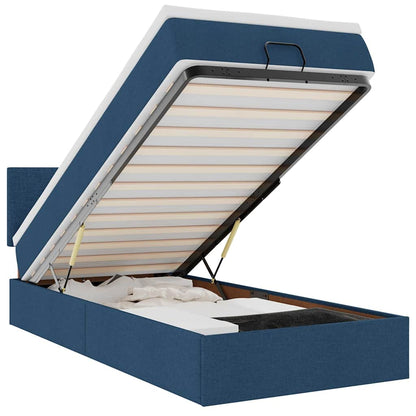 Ottoman bed met matras 80x200cm stof blauw